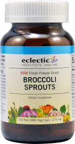 Антиоксиданты eclectic Institute Broccoli Sprouts Добавка на основе всежего сублимированного брокколи 270 мг 150 вегетарианских капсул