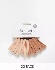 Купить женские аксессуары для волос Kitsch: Kitsch Nylon Elastics 20pc set - Blush