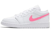 Jordan Air Jordan 1 Low 低帮 复古篮球鞋 GS 白粉色 / Кроссовки Jordan Air Jordan 1 Low GS CW7035-100