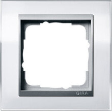 Умные розетки, выключатели и рамки рамка одинарная Gira Event Clear 0211726 белый алюминий