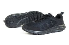 Мужская спортивная обувь для бега Мужские кроссовки спортивные для бега черные текстильные низкие Under Armour 3024590-003