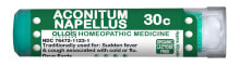 Витамины и БАДы от простуды и гриппа Ollois Aconitum Napellus 30C Гомеопатический безлактозный комплекс  при внезапной лихорадке и кашле, связанных с простудой или гриппом 80 пеллет