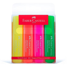 Фломастеры для рисования для детей fABER CASTELL Bag 4 Markers FaberCastell Fluor Classic