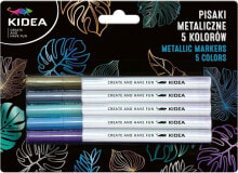 Фломастеры для рисования для детей Derform Pisaki metaliczne 5 kolorów KIDEA