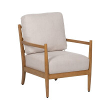 Armchair Beige Natural Rubber wood MDF Wood Foam 100 % polyester 65 x 71 x 88 cm