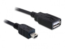 Компьютерные разъемы и переходники DeLOCK 82905 USB кабель 0,5 m 2.0 USB A Mini-USB B Черный