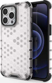 Hurtel Honeycomb etui pancerny pokrowiec z żelową ramką iPhone 13 Pro przezroczysty