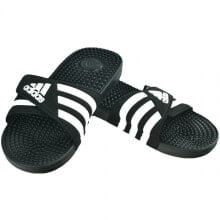 Мужские шлепанцы черные резиновые пляжные массажные на липучке Adidas Adissage M F35580 slippers