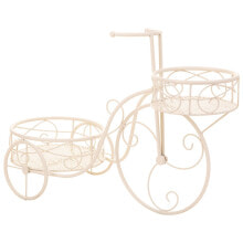 Flower Pot Stand Alexandra House Living White Metal Iron Bicycle 30 x 61 x 55 cm