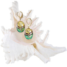 Серьги Элегантные серьги Green Sea World из жемчуга Lampglas с 24-каратным золотом EP26