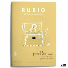 Купить школьные тетради, блокноты и дневники Rubio: Тетрадь по математике Rubio Nº 8 A5 испанский 20 Листья (10 штук)