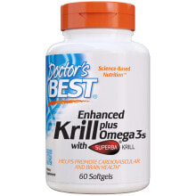 Рыбий жир и Омега 3, 6, 9 eDoctor's Best Enhanced Krill with DHA & EPA  Омега-3 из масла криля ДГК и ЭПК 60 гелевых капсул