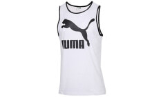 Puma 针织圆领透气运动篮球背心 男款 白色 / Трендовая спортивная футболка Puma Trendy_Clothing Workout Basketball_Vest