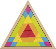 Деревянные пазлы для детей треугольная мозаика Goki  для развития моторики и логики у ребенка