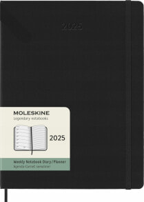 Moleskine Kalendarz tygodniowy MOLESKINE 2025, 12M, XL, twarda oprawa, 19x25cm, czarny