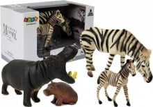 Figurka LeanToys Zwierzęta Afrykańskie - Hipopotam, zebra (7116)