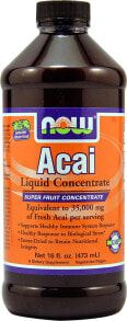 Витамины и БАДы для укрепления иммунитета NOW Foods Acai Liquid Concentrate Жидкий концентрат асаи 473 мл