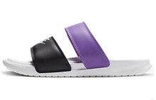 Nike Benassi Duo Ultra 双绑带 忍者 休闲拖鞋 女款 黑紫 / Сланцы Nike Benassi Duo 819717-104