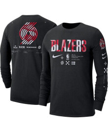 Nike men's Black Portland Trail Blazers Essential Air Traffic Control Long Sleeve T-shirt