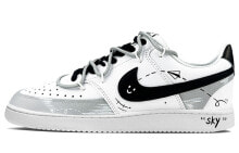 【定制球鞋】 Nike Court Vision 1 MAY制造 情侣 飞机 解构 涂鸦 童趣 低帮 板鞋 男款 黑白灰 / Кроссовки Nike Court Vision 1 MAY CD5463-101