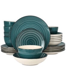 Elama stoneware 24 Pc. Dinnerware Set, Service for 6