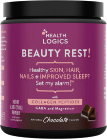Коллаген health Logics Beauty Rest! with Collagen Peptides Комплекс с коллагеновыми пептидами, ГАМК и магнием для здоровья волос, кожи и ногтей 224 г  с шоколадным вкусом
