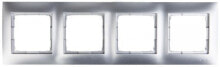 Умные розетки, выключатели и рамки kontakt-Simon Quadruple frame SIMON54, universal, silver - DR4 / 43