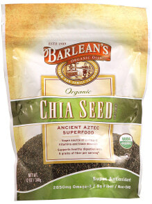 Антиоксиданты Barlean's Organic Chia Seeds Органические семена чиа содержит 2850 мг омега-3 и 5 г клетчатки  340 г