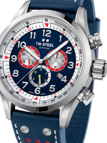 Мужские наручные часы с синим кожаным ремешком TW-Steel SVS310 Red Bull Ampol Racing Limited Edition 48mm 10ATM