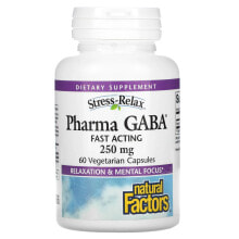 Natural Factors, Stress-Relax, Pharma GABA, 100 мг, 120 жевательных таблеток