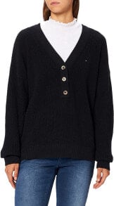Женские свитеры tommy Hilfiger Women's Hayana Henley V-nk Sweater Pullover