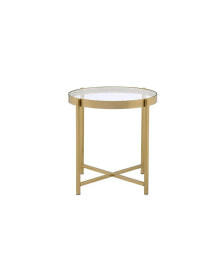 Simplie Fun charrot End Table, Gold Finish