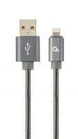 Cablexpert CC-USB2S-AMLM-1M-BG - 8 m - USB A - Lightning - Male - Male - Grey