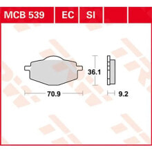 TRW EC-Organic Beta Euro 350 04 organic rear brake Pads