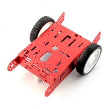 Конструкторы электронные красное металлическое Шасси 2WD 2-колесное с приводом от двигателя постоянного тока