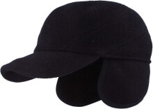 Бейсболки Мужская бейсболка черная Breiter Winter baseball cap, peaked cap, baseball cap with Teflon membrane, fold-out ear protection, wool with quilted lining