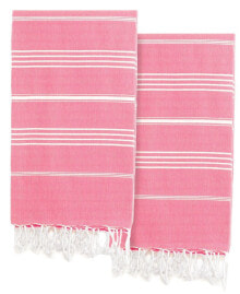 Linum Home textiles Lucky Pestemal Pack of 2 100% Turkish Cotton Beach Towel