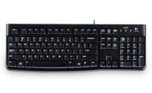 Клавиатуры клавиатура  Черный Logitech K120 USB QWERTY 920-002517