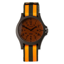 Мужские наручные часы с ремешком Мужские наручные часы с черным оранжевым текстильным ремешком Timex TW2V14200LG ( 40 mm)