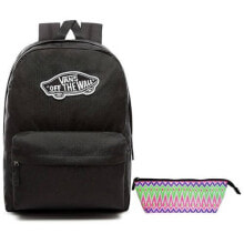 Женский спортивный рюкзак черный с логотипом и карманом VANS Realm Backpack szkolny - VN0A3UI6BLK + Pirnik