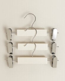 Children’s oyster white wooden skirt hanger (pack of 3)