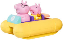 Игрушка для ванной с фигурками папа Свин и Джордж на лодке - мультфильм Свинка Пеппа - Tomy - Возраст от 18 месяцев