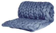 Wolldecke Cosima Chunky Knit S rauchblau