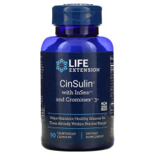 Minerals and trace elements life Extension, CinSulin with InSea2 and Crominex 3+, 90 Vegetarian Capsules