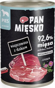 Pan Mięsko Pan Mięsko Karma mokra dla psa Wieprzowina z dzikiem puszka 400g