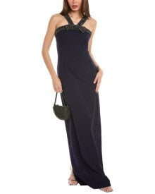 Emily Shalant Crystal Bow Gown Women's
