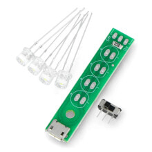 Strip 4 x LEDs USB 5V with power switch - Kitronik 2176