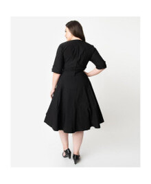 Купить женские платья Unique Vintage: Plus Size Half Sleeve Surplice Delores Swing Dress