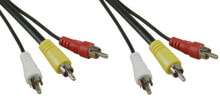 Компьютерные разъемы и переходники inLine 89602 композитный видео кабель 2 m 3 x RCA Черный