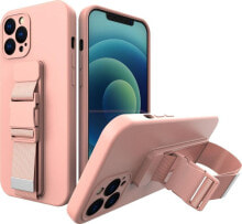 Hurtel Rope case żelowe etui ze smyczą łańcuszkiem torebka smycz iPhone XS Max różowy